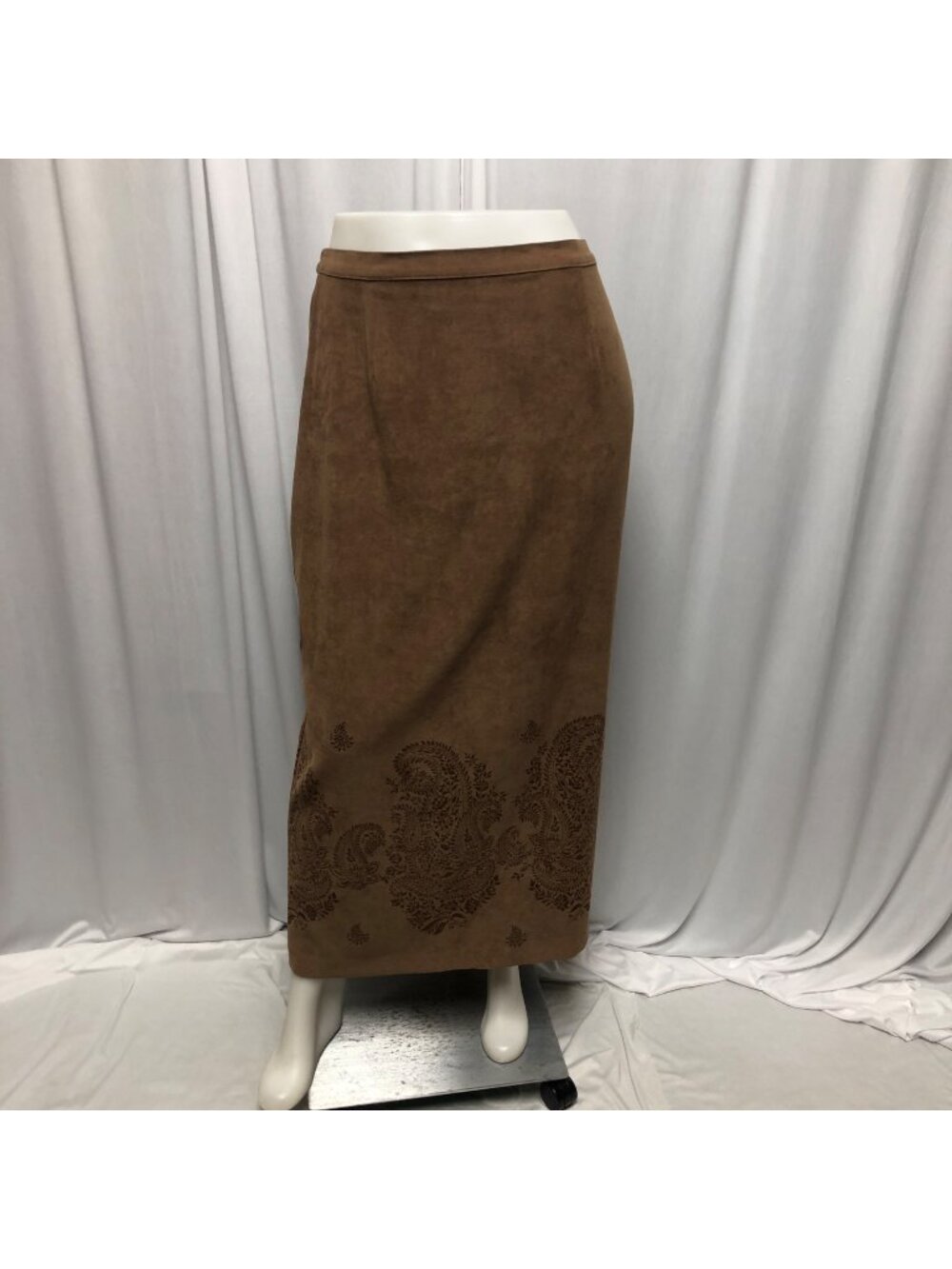 Norton McNaughton Maxi Skirt Womens Size 10 Brown Back Zipper Paisley Western